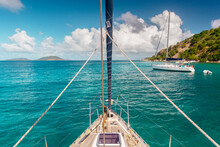 Caribbean Salt Island From A Sailing Boat