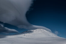 Lenticular Clouds Over Mount Erebus, Antarctica.