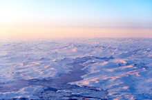 Aerial Images Of Snow Barren Landscape Over Russia.