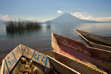 Old Fishing Boatsrest On The Shore Of Lake Atitlan, Guatemala