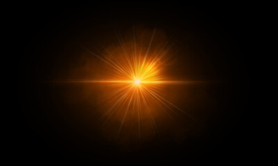 Wall Mural - Beautiful light flares. Glowing streaks on dark background