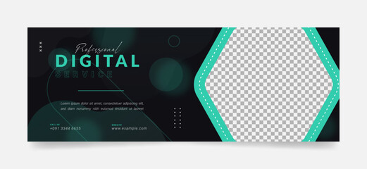 Wall Mural - professional service social media cover page, header, timeline, web banner template for business, co