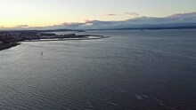 Newhaven Harbour Edinburgh, Scotland Sunset, Drone