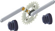 Bike detail icon isometric vector. New bicycle handlebar tape and crank icon. Bicycle spare part