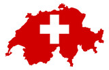 Fototapeta  - Map with flag of Switzerland