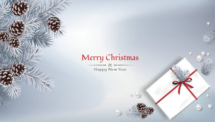 Wall Mural - Christmas decorative background with festive decoration elements. New Year concept. 