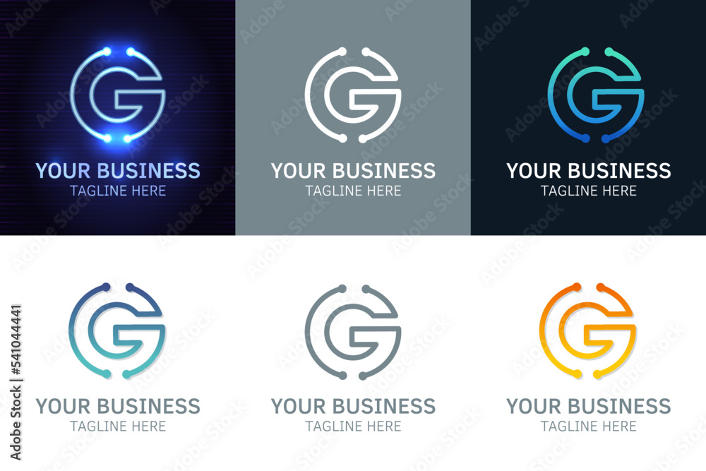 Letter G minimal logo icon design. Vector template graphic elements ...