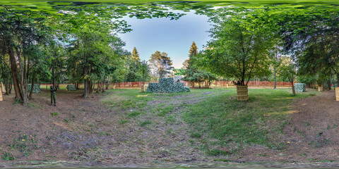 Wall Mural - full spherical hdri 360 panorama in pinery forest in equirectangular projection. VR AR content