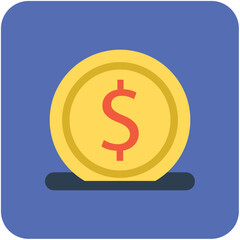 Sticker - Dollar Coin Vector Icon