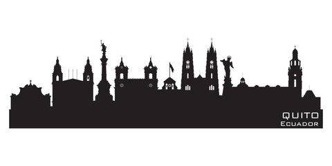 Fototapete - Quito Ecuador city skyline vector silhouette