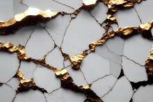   A Close Up Of A Marble Surface With Gold Paint,  An Intricate Design Painted With Gold In The Marble Of A Bathroom.