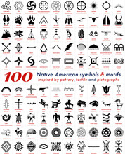 Native Indian American 100 Symbols   From Pottery, Textile And Petroglyph