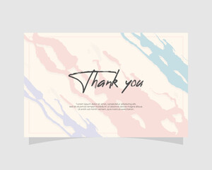 Wall Mural - Template thank you card minimalist background