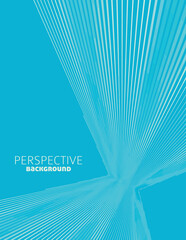 Poster - Perspective cerulean background with stripes. Vector pattern