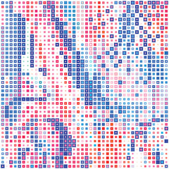 Poster - Multicolor artistic decorative mosaic. Vector graphic pattern