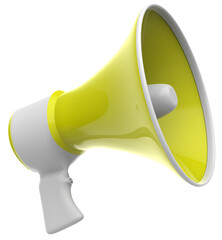 colored megaphone on transparent background