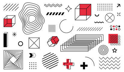 Poster -  Abstract design symbols and elements. Set Of Geometric Shapes. Vector illustration