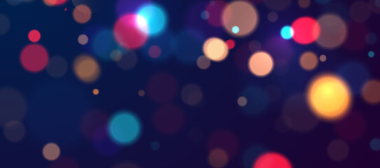 Wall Mural - Colorful bokeh lights background. Blurred circle shapes. Vector illustration 