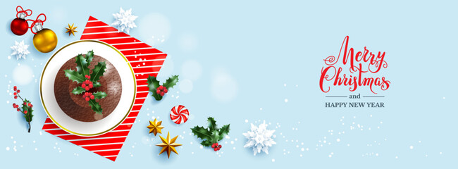 Sticker - Blue winter holiday banner