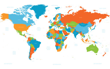 Naklejka na meble High detailed political map of World