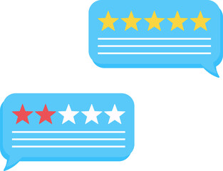 Wall Mural - User reviews and feedback concept. User reviews online. Customer feedback review experience rating concept. User client service message. Feedback stars bubble. Illustration