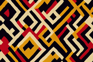 Wall Mural - Ethnic abstract ikat art. Seamless pattern in tribal, folk embroidery, and Mexican style. Aztec chevron art ornament print.Design for carpet, wallpaper, clothing, wrapping, fabric, cover, textile