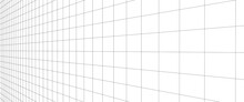 Wall In Perspective. Blank Grid