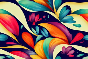 Poster - Seamless colorful paint butterfly background. Textile design. Surface pattern.