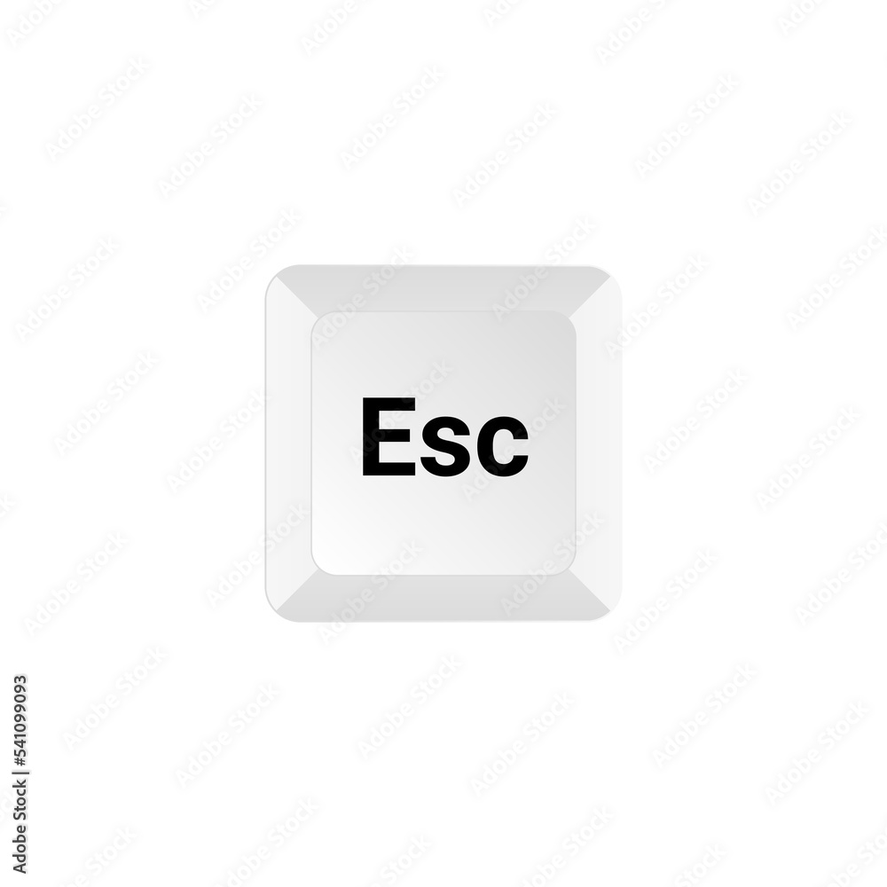 Esc button key vector icon. Escape keyboard logo computer cartoon illustration sign. Esc design technology key design symbol.