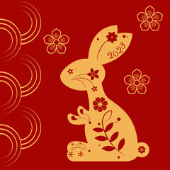 Naklejka na meble Chinese New Year 2023 Year of the Hare vector illustration 