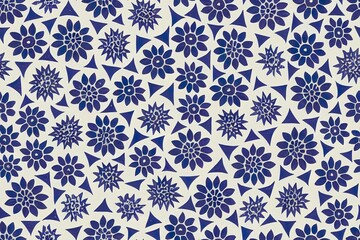  Talavera pattern. Indian patchwork. Azulejos portugal. Turkish ornament. Moroccan tile mosaic. Ceramic tableware, folk print. Spanish pottery. Ethnic background. Mediterranean seamless wallpaper.