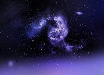 Wall Mural - a space of the galaxy ,atmosphere with stars at dark background
