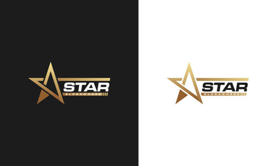 Wall Mural - Luxury Gold Star logo designs template, Elegant Star logo designs, Fast star logo designs concept