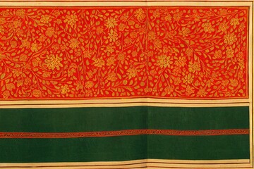 Canvas Print - Ethnic border motif and mughal art flower banch botanical motif