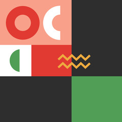 Wall Mural - retro square art in geometric bold shapes. vector illustration