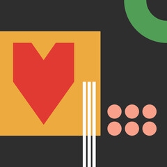 Wall Mural - retro square art in geometric bold shapes. vector illustration