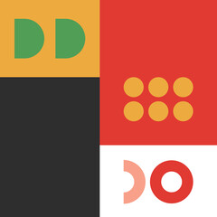 Wall Mural - retro square art in geometric bold shapes. vector illustration
