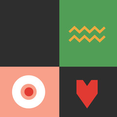 Wall Mural - retro square art in geometric bold shapes. vector illustration