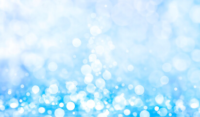 Wall Mural - white circles on a blue background. bokeh