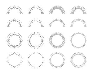 Wall Mural - サンバーストのイラストセット　フレーム　太陽線　太陽光線　放射線状　集中線　飾り　装飾　花火　輝き