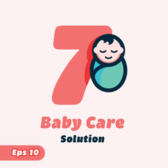 Wall Mural - Numeric 7 Baby Care Logo