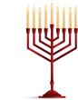 Hanukkah menorah realistic illustration isolated on transparent background. Png file