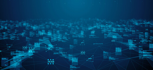 Big data cybersecurity, conceptual illustration