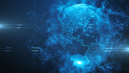 Global cyber security network, illustration