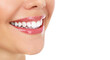 Pretty woman smile isolated with copyspace