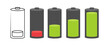 © Marina - Battery icon set. Different level of charge indicator signs