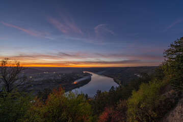 Sticker - Sunset on the Dniester River in autumn