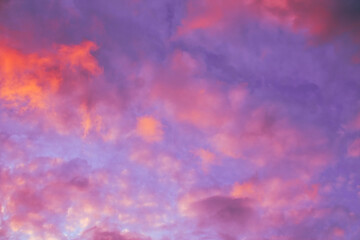 Wall Mural - sunset sky with pink clouds