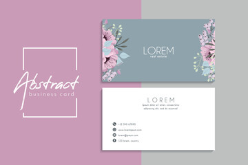 Wall Mural - Floral style business card template vector