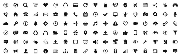 Wall Mural - web icons. icons web, shopping, technology, message, document, chatting, mail, device, avatar, conta